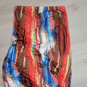 Womens 4X Strapless Maxi Bandeau Tie Dye Striped Dress NWOT [35]